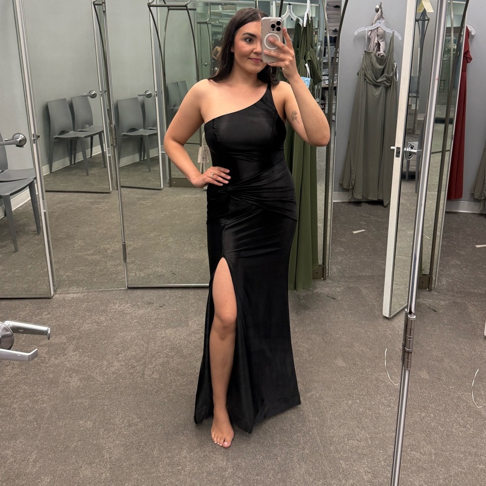David’s Bridal Lyrca One Shoulder Sculpting Dress size 12 Black